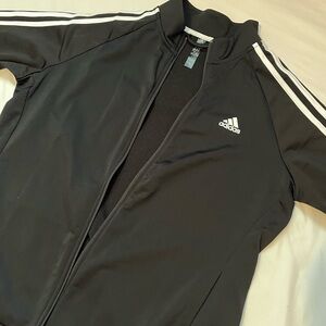 adidas black zip jacket size S